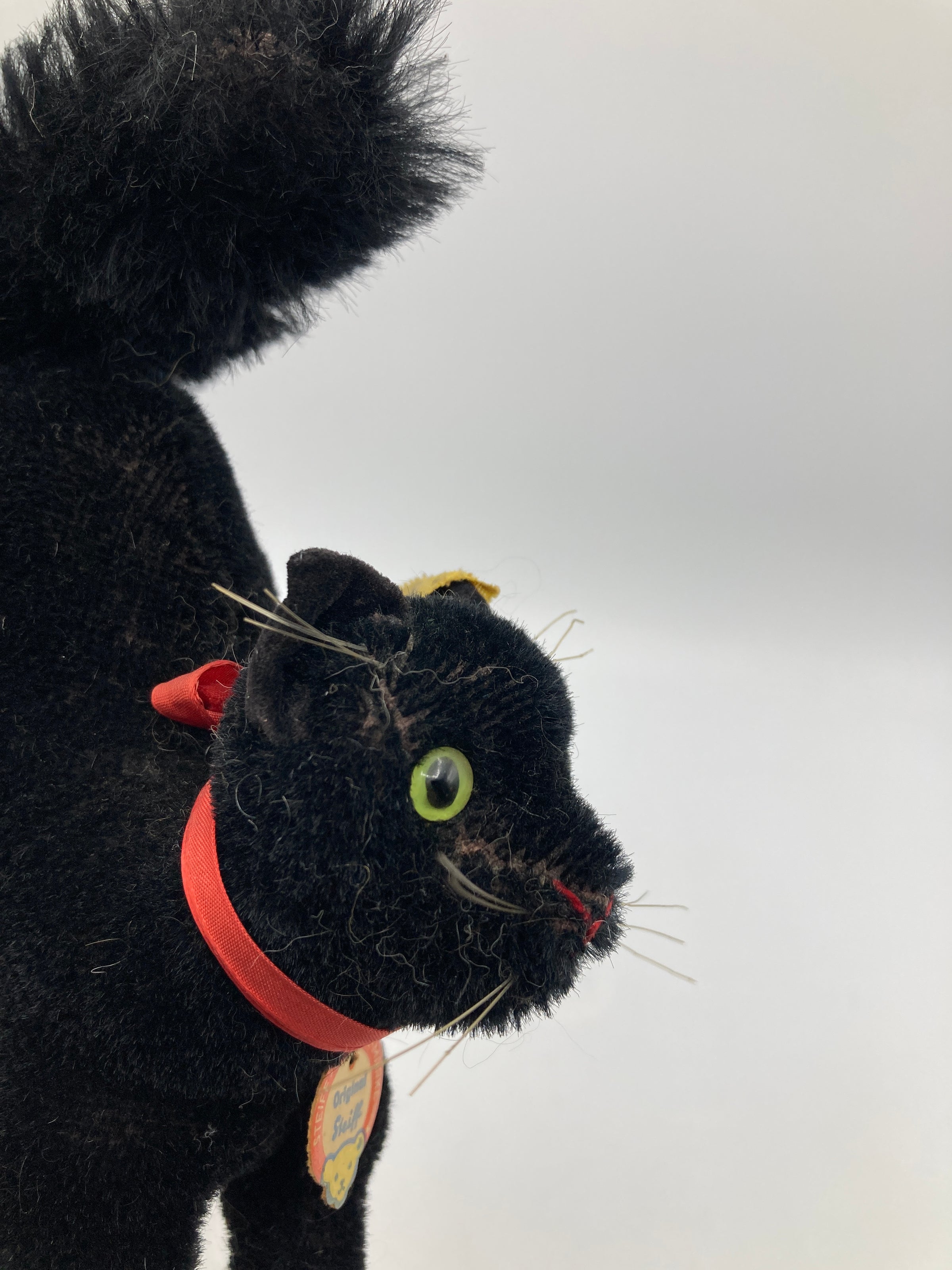 アンティーク　シュタイフ社 Black Tom Cat All IDs 351]アンティークシュタイフ 黒猫 all ID トムキャット Black
