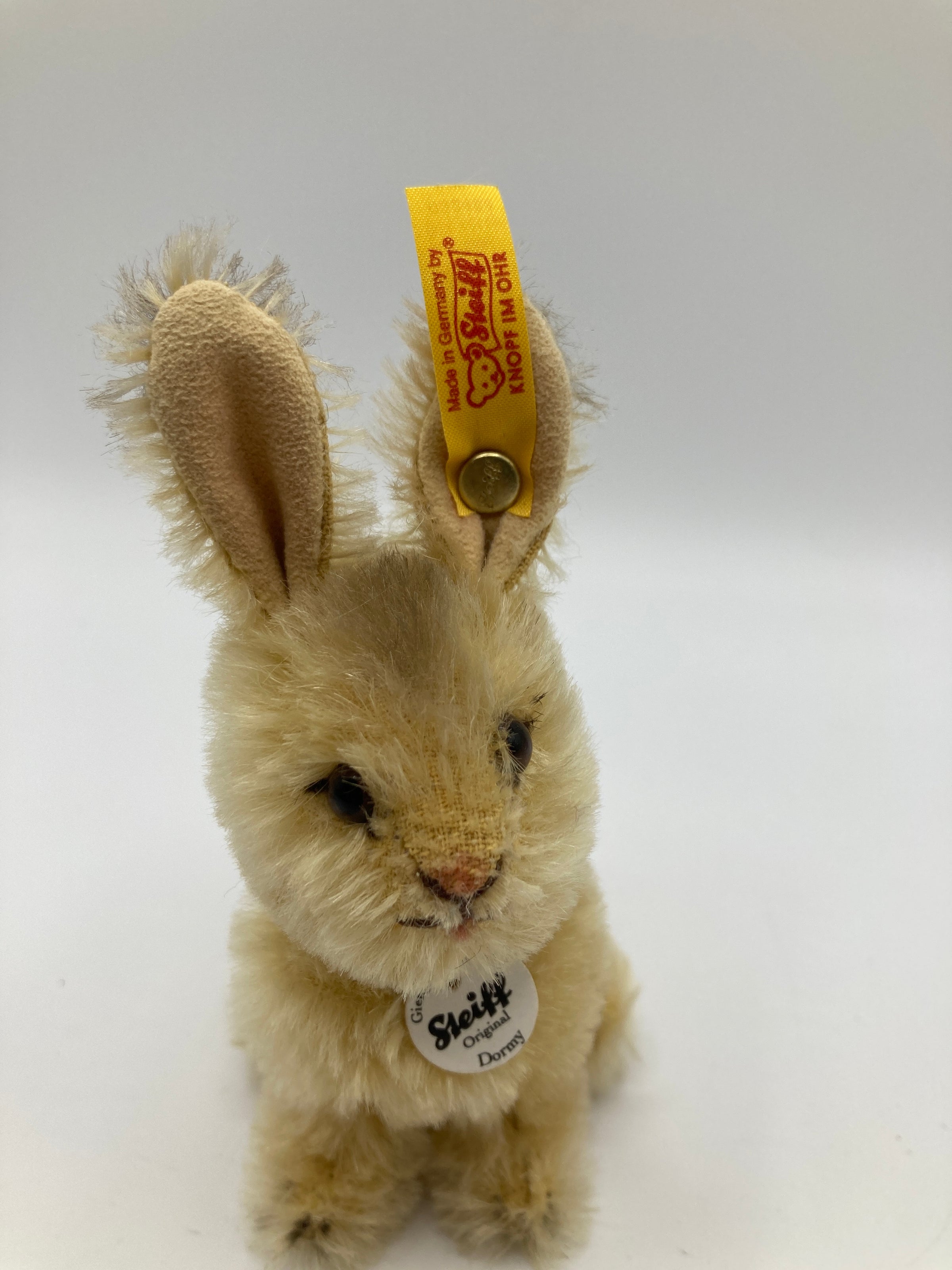 Steiff Sitting Dormy Blonde Mohair Bunny Rabbit With All IDs | My Site