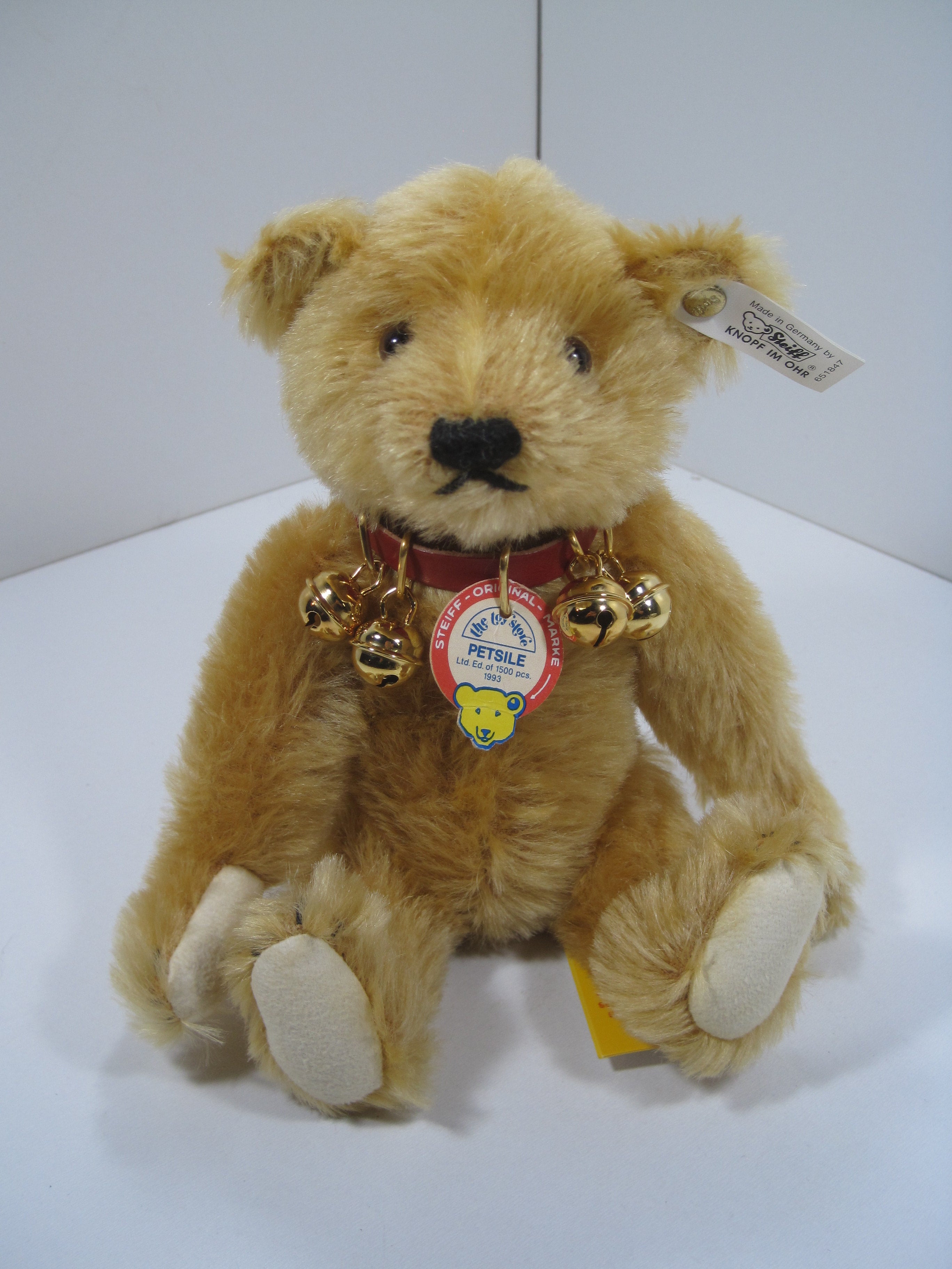 Steiff Petsile Teddy Bear With Jingle Bell Collar And All IDs