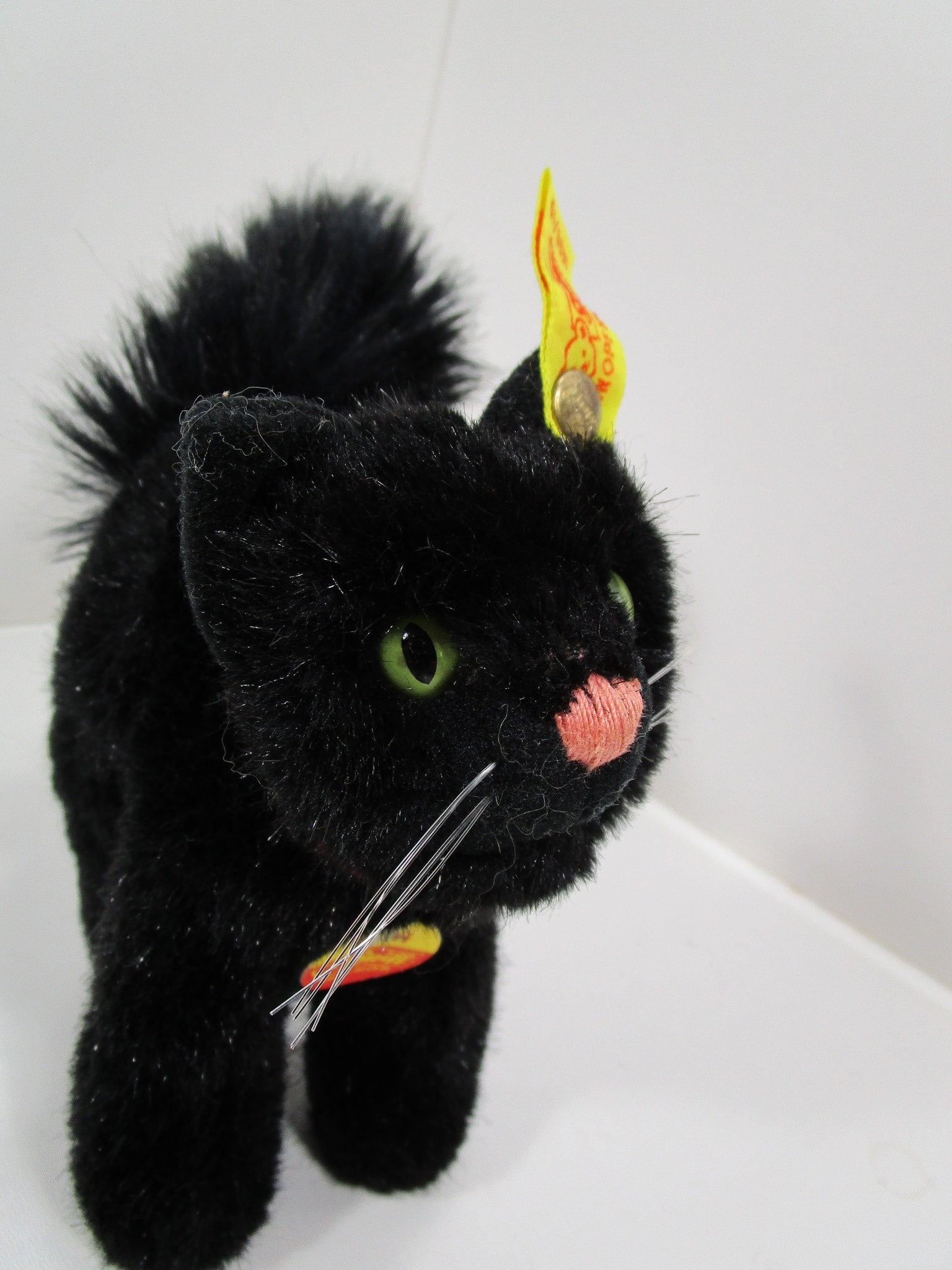 Steiff Black Plush Burri Standing Cat With All IDs | My Site