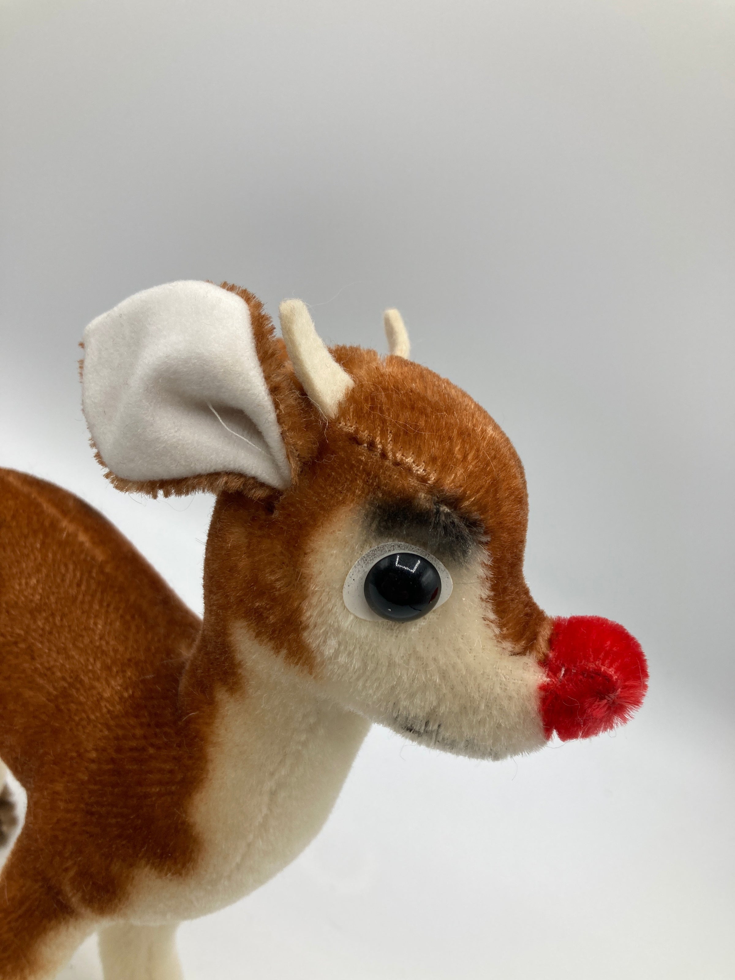 Steiff Mohair Rudolph The Red Nosed Reindeer With All IDs For FAO