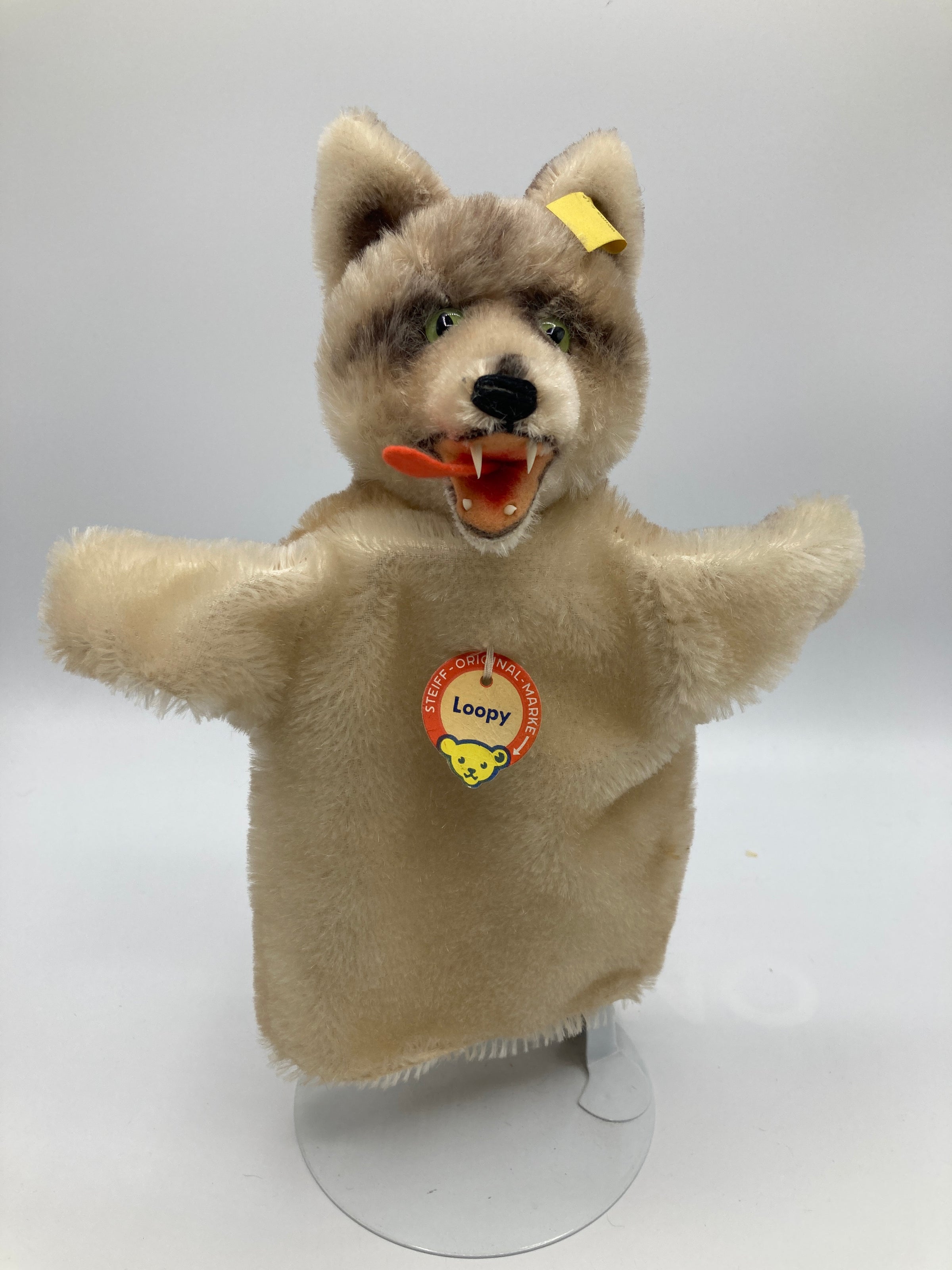 Steiff Loopy Wolf Mohair Puppet With All IDs | My Site