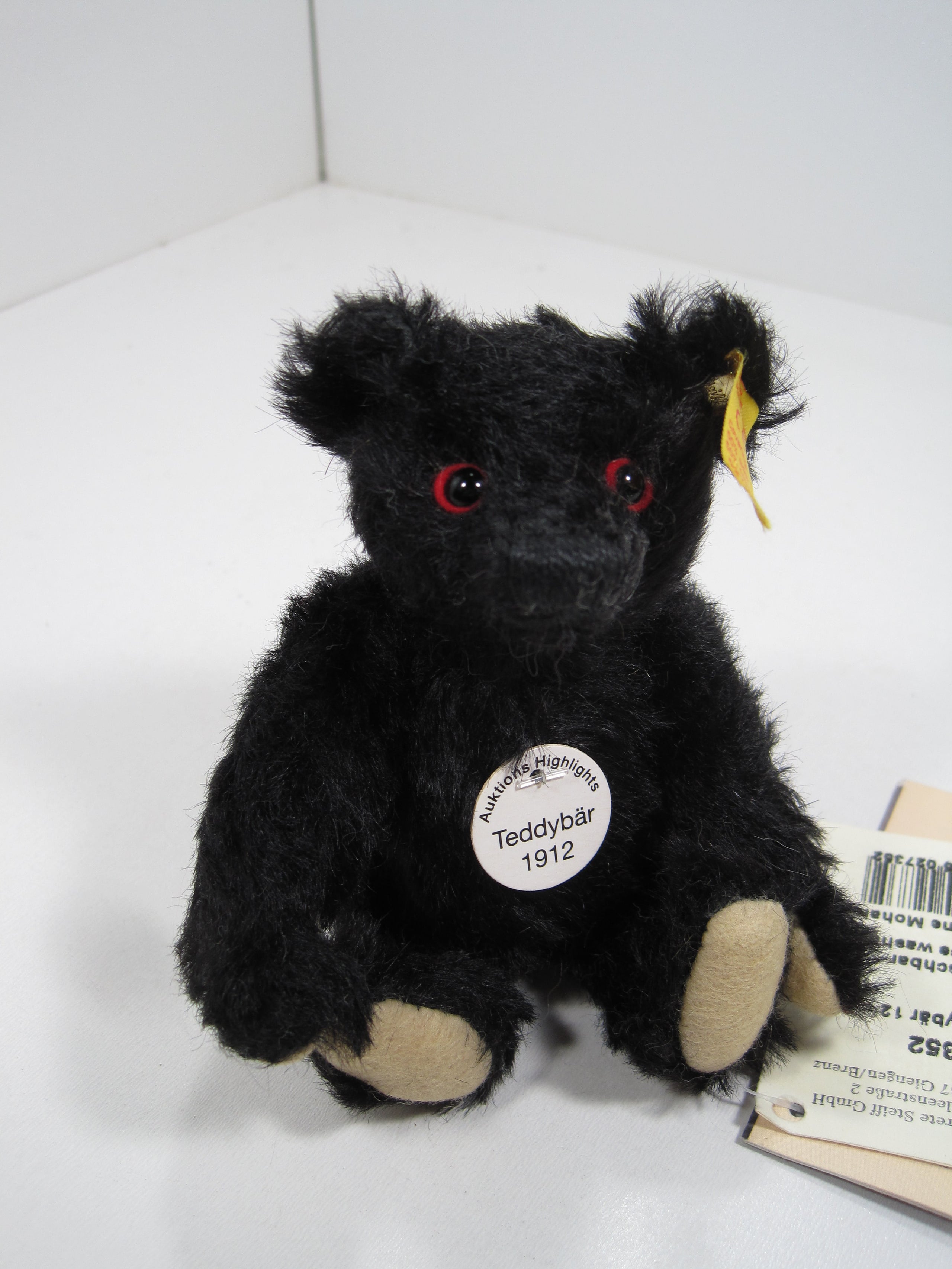 Steiff Small Black Mohair Replica Teddy Bear 1912 With All IDs | My