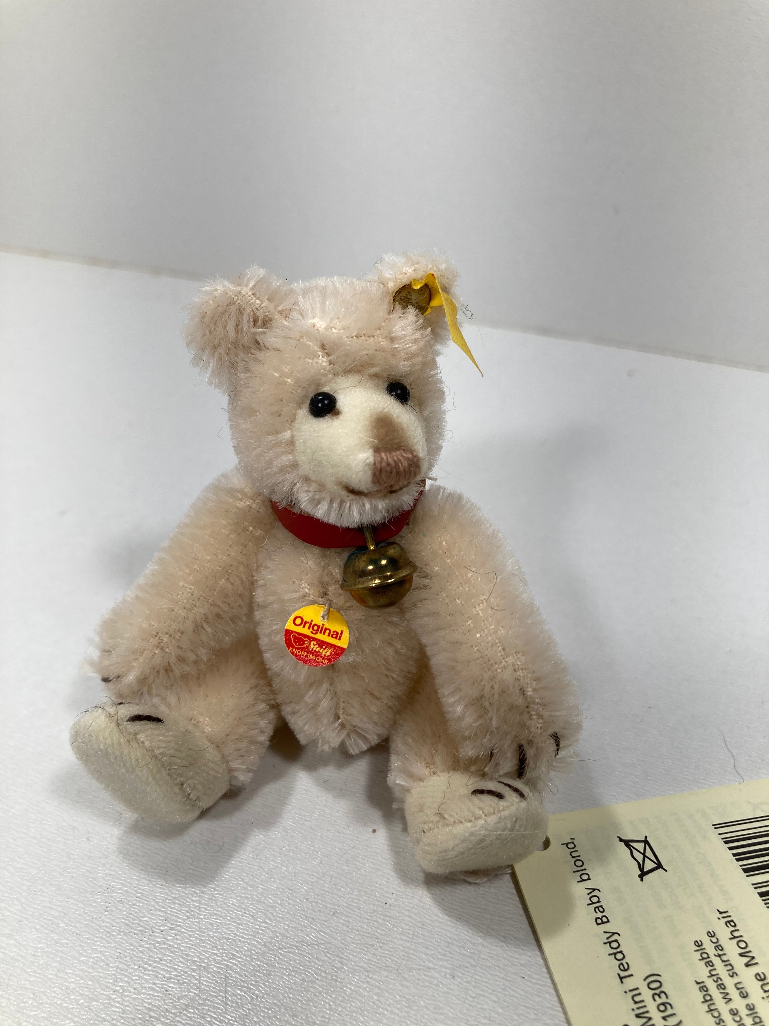 Steiff Mini Light Blonde Mohair Teddy Baby Replica With All IDs
