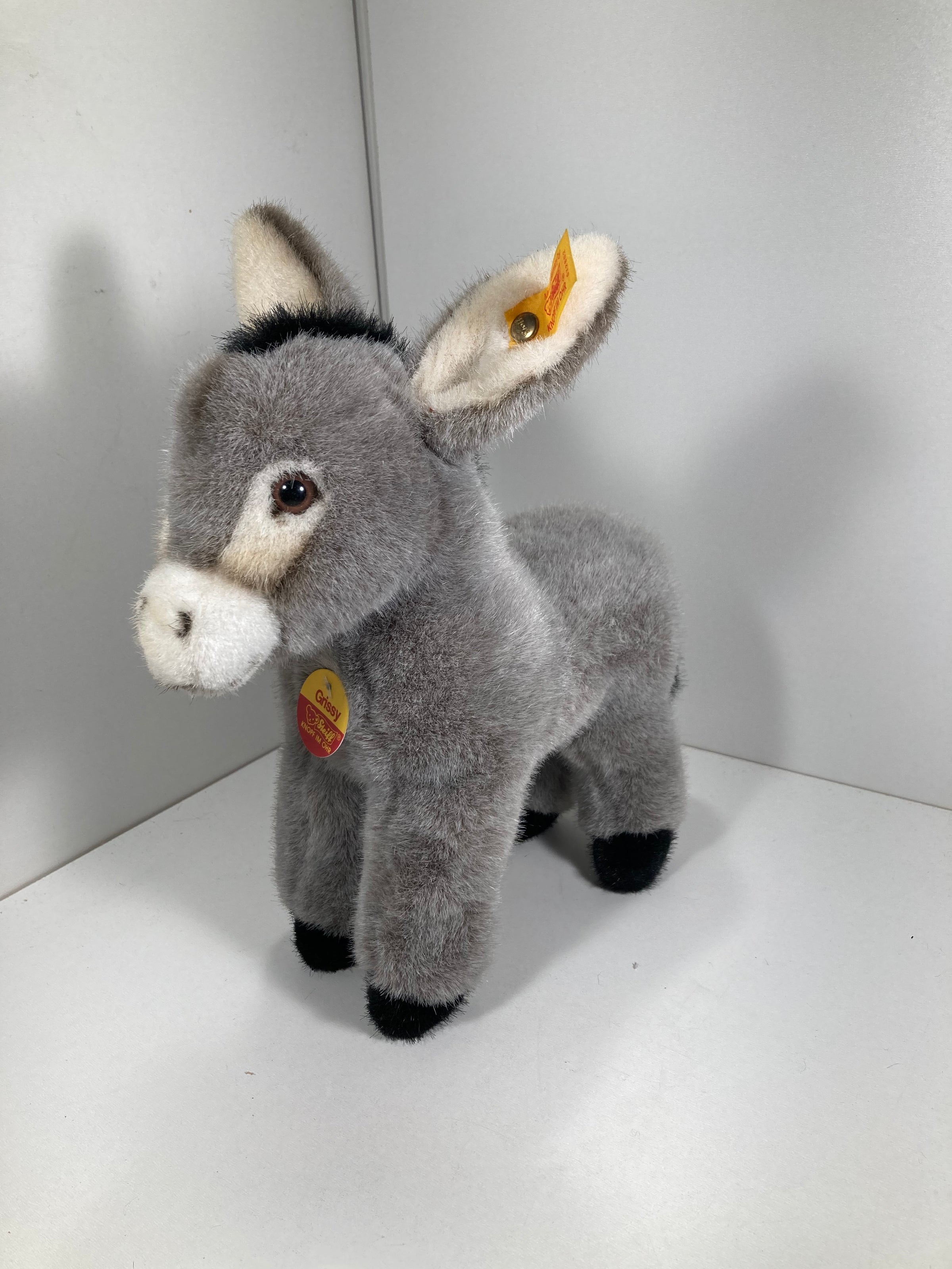 Steiff Smaller Woven Fur Grissy Donkey With All IDs | My Site