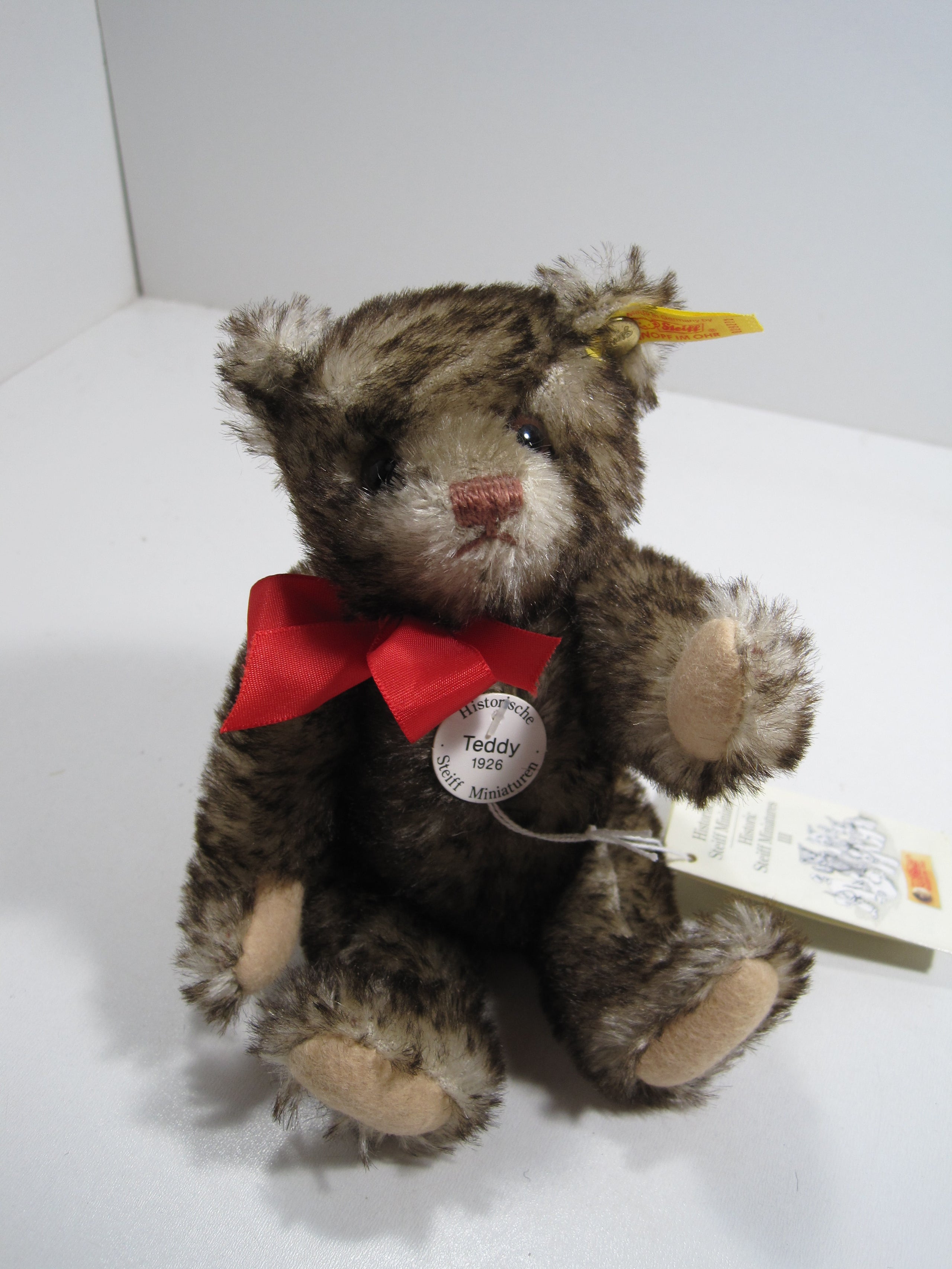 Steiff Small 1926 Brown Tipped Teddy Bear Replica With All IDs